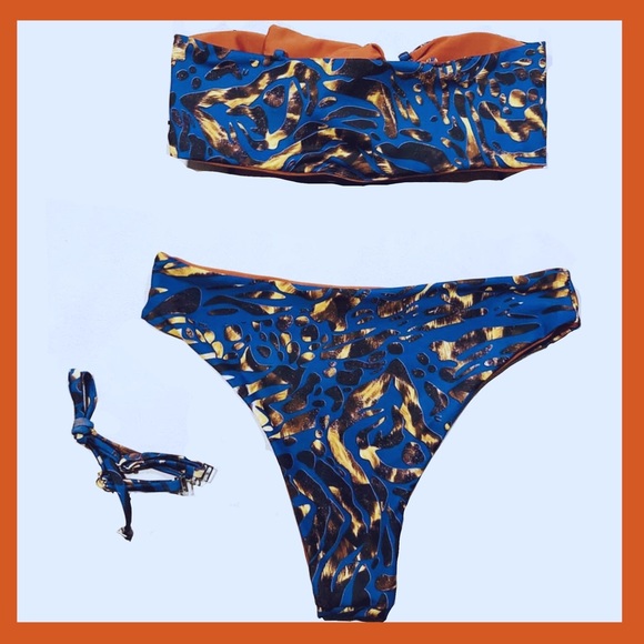 Bandeau Optional Straps Low Waist Bikini NWT - Picture 12 of 13